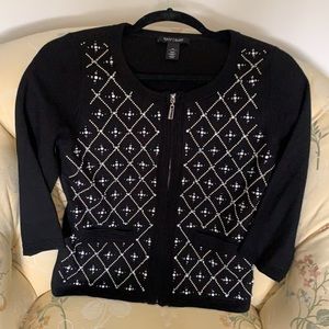 WhiteHouse Black Market zipper front sweater